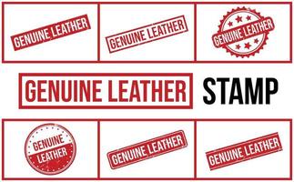 Genuine Leather Rubber Stamp Set Vector