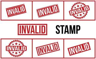 Invalid Rubber Stamp Set Vector