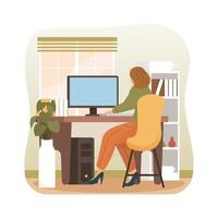 Business woman working at office vector