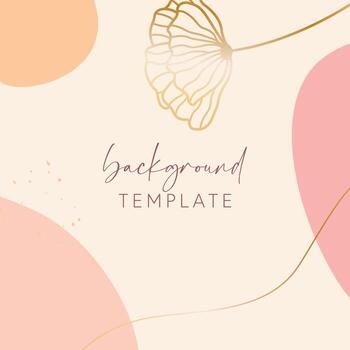 Abstract background vector template with geometric shapes and flower. Good for social media posts, mobile apps, banner designs, online promotions and adverts. Floral  vector background.