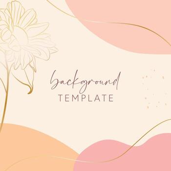 Abstract background vector template with geometric shapes and sunflower. Good for social media posts, mobile apps, banner designs, online promotions and adverts. Floral  vector background.