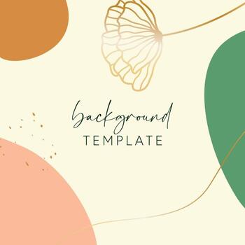 Abstract background vector template with geometric shapes and flower. Good for social media posts, mobile apps, banner designs, online promotions and adverts. Floral  vector background.