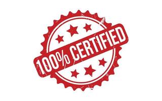 100 Percent Certified Rubber Stamp Seal Vector