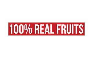 100 Percent Real Fruits Rubber Stamp Seal Vector