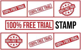 100 Percent Free Trial Rubber Stamp Seal Vector