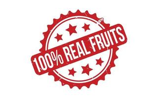 100 Percent Real Fruits Rubber Stamp Seal Vector