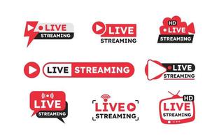 Live Streaming Badge Set vector