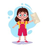 Child with an envelope in his hands vector