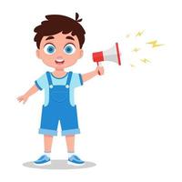 Child with a megaphone in his hand vector