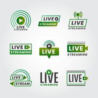 Green Live Streaming Badge vector