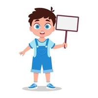 Cute boy with a sign in his hand vector