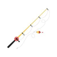 Fishing rod, fishing tackle, vector illustration
