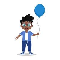 Cute boy with a balloon. Vector illustration