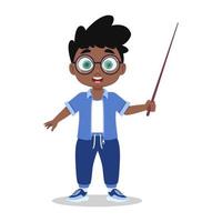 Boy with a pointer in his hand vector