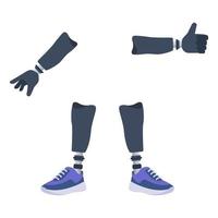 Arm and leg prostheses, vector illustration