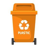 Garbage container for plastic waste, vector illustration