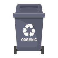 Garbage can for organic, vector illustration