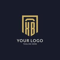 XB logo initial with geometric shield shape design style vector