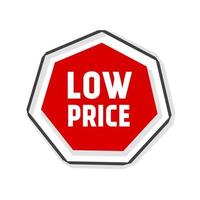 Low price badge icon. Flat vector illustration isolated on white background.