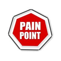 Pain point text - badge icon design. Flat vector template.