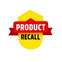 Banner template Product recall design. Flat vector illustration isolated white background.