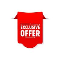 Exclusive offer banner. Business concept design. Vector template on white background.