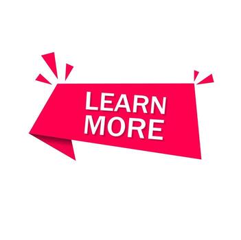 aprender más cinta icono diseño. plano bandera modelo. vector. vector