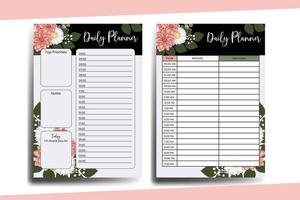 Planner To Do List Dahlia Flower Design Template vector