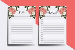 To do list Planner template Dahlia Flower Design vector