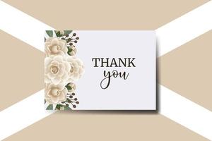 Thank you card Greeting Card Camellia flower Design Template vector