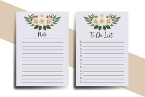 To do list Planner template Camellia flower Design vector