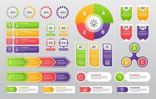 conjunto de infografía elemento modelo vector