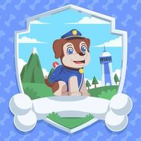 Dog in Police Costume Concept vector