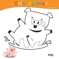 colorante animal hoja de cálculo página. educativo imprimible colorante hoja de cálculo. colorante juego para preescolar niños. vector archivo.