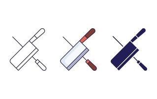 knife and skewer icon vector