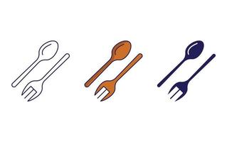 spoon and fork icon vector