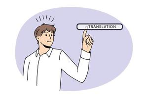 Translation online technologies button concept vector