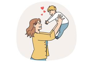 Happy parenthood and motherhood concept vector