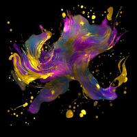 Abstract multicolor paint splash explosion on black background, Abstract swirling background, Watercolor glitter texture, photo