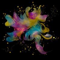Abstract multicolor paint splash explosion on black background, Abstract swirling background, Watercolor glitter texture, photo