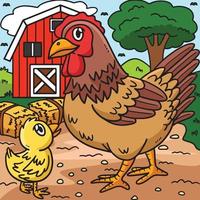 Chicken Animal Colored Cartoon Illustration vector