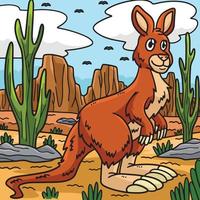 ilustración de dibujos animados de color animal canguro vector