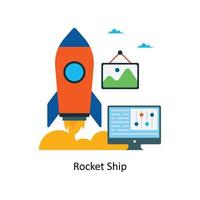 Rocket Ship Vector Flat Icons. Simple stock illustration stock