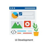 Ui Development Vector Flat Icons. Simple stock illustration stock