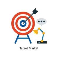 Target Market Vector Flat Icons. Simple stock illustration stock