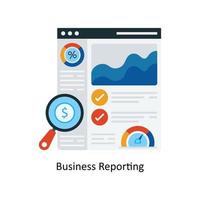 Business Reporting Vector Flat Icons. Simple stock illustration stock