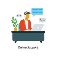 Online Support  Vector Flat Icons. Simple stock illustration stock