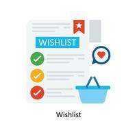 Wish list Vector Flat Icons. Simple stock illustration stock