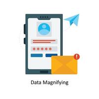 Data Magnifying Vector Flat Icons. Simple stock illustration stock