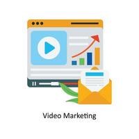 Video Marketing Vector Flat Icons. Simple stock illustration stock